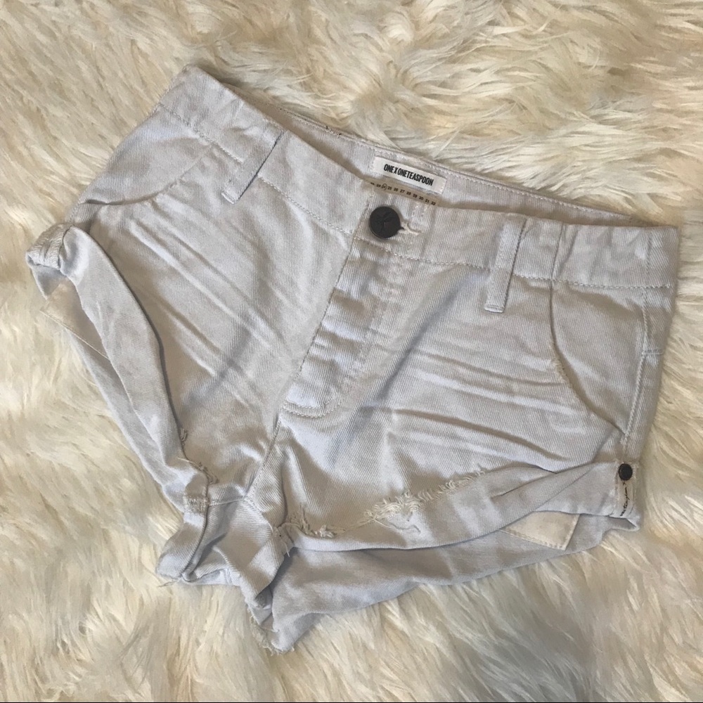 One Teaspoon Sailor cuffed white shorts